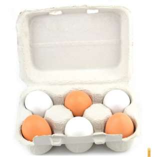 6pcs Wooden Eggs Yolk Pretend Play Kitchen wooden toy  