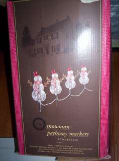 SNOWMAN LAWN STAKES CHRISTMAS DECORATION SET OF 4  