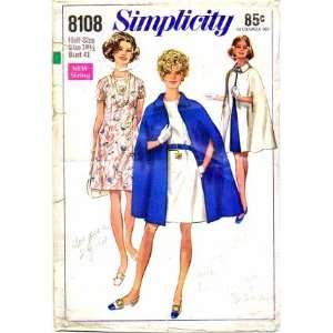  Simplicity 8108 Sewing Pattern Misses Dress & Cape Size 18 