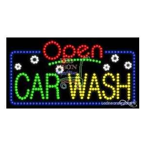 Car Wash LED Sign 17 inch tall x 32 inch wide x 3.5 inch deep outdoor 
