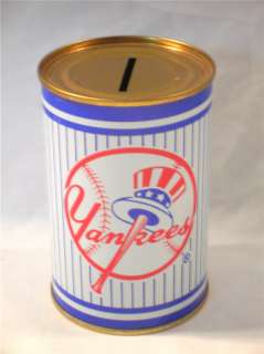 1984 New York Yankees Collectible Tin Can Coin Piggy Bank USA FREE 