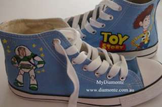 Hand Painted Toy Story On Light Blue Converse Shoes COP02  