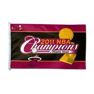  NBA Miami Heat 2011 World Champions 3 by 5 foot Flag On 