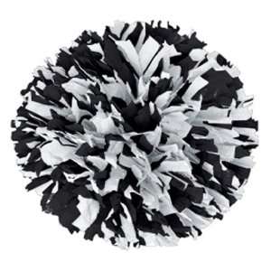  Mix Plastic Cheerleaders Poms BLACK/WHITE 3/4 W 6 L   2 COLOR MIX 