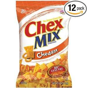 Chex Mix Chex Snack Mix   Cheddar, 6 Ounce Bags (Pack of 12)  