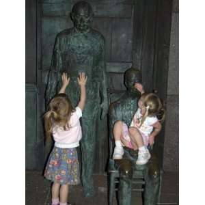  Two Children Play with Statues, Washington, D.C. Stretched 