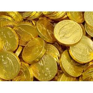 Chocolate Foil Coins   Gold, Meduim Grocery & Gourmet Food