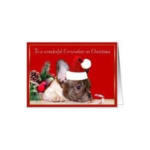  Merry Christmas co worker French Bulldog puppy Card 
