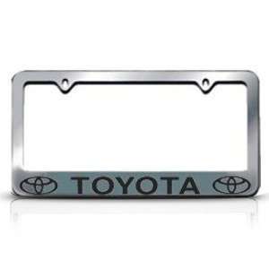 Chrome TOYOTA License Plate Frame with 2 Bolt Screws and 2 Bolt Screw 