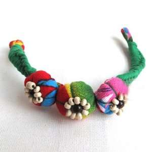  Handwoven Tie Dye Pumpkin Fabric Bracelet Jewelry