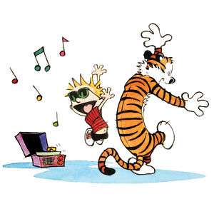 Calvin and Hobbes Dancing Poster Print 24 x 24  