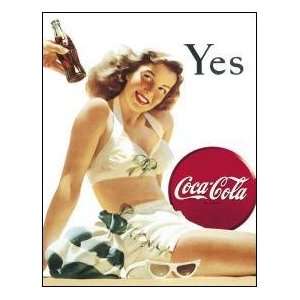  Coke Yes Lady Metal Sign 