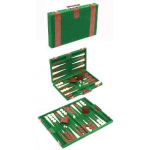    Backgammon Game Set with Green Case Size 15 Toys & Games