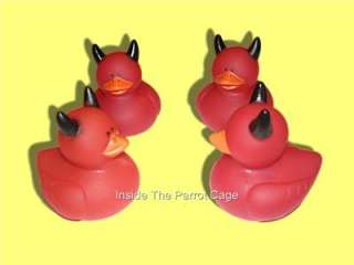 Parrot Bird Toy Parts 4 RED DEVIL DUCKYS  SO CUTE  