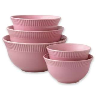 Pfaltzgraff Solid Color Collection Mixing Bowls, Set of 5, Pink 