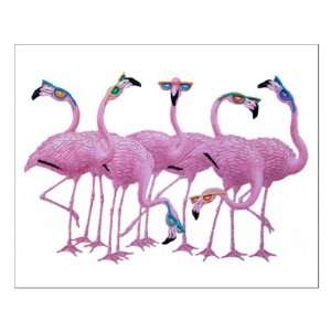    Small Poster Cool Flamingos with Sunglasses 