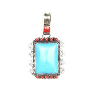  Turquoise and Red Coral Pendant Jewelry