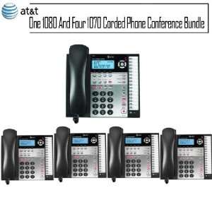 One 1080 Corded Conferencing Phone Bundled With Four AT&T 1070 Corded 