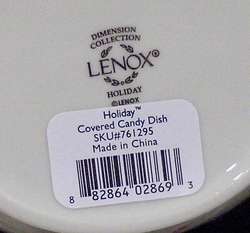 Lenox Holiday Pattern Covered Candy Dish *NIB*  