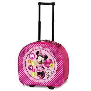  Polka Dotted Minnie Mouse Rolling Luggage Pink Suitcase 
