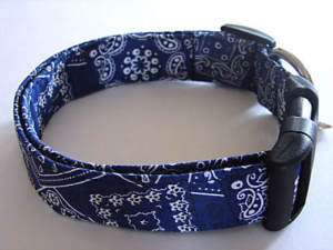 Charming Blue Bandana Dog Collar Mini  