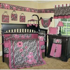   Baby Girl Boutique   (Brown) Pink Zebra 13 PCS Crib Bedding Baby
