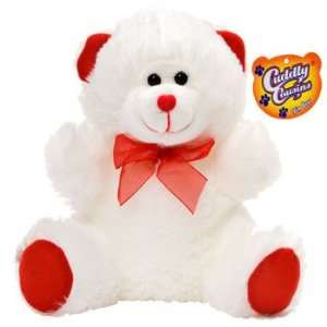  Cuddly Cousins 9 Inch White Teddy Bear with Red Bow Toys 
