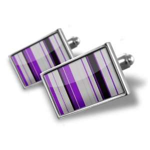 Cufflinks Purple stripe design / pattern   Hand Made Cuff Links