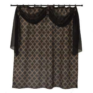  Black/Gold/Silver FABRIC SHOWER CURTAIN with detachable 