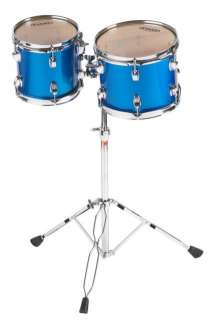 set blue 8x8 and 8x10 toms with double tom stand