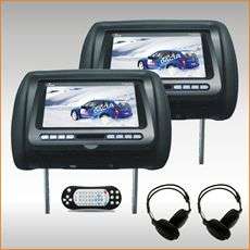   Tview T719DVPL BK 7 Headrest Monitors Dual DVD/USB/Games+2 Headsets