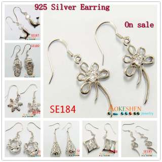   925 Sterling Silver charm Dangle Earring Ear Pendants Eardrop  