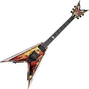  Dean Razorback V Guitar 25.5 Scale Explosion with Case 