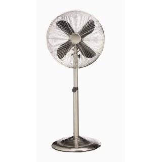 Deco Breeze Brushed Stainless Steel Floor Standing Fan with Nickel 
