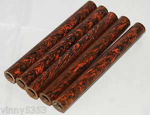 WOODTURNING   5 X Vintage Pen Rod Blanks (Red & Black Ebonite)  