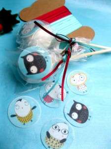 24 Owl Edible Cup Cake / Cake Pop Decoration  Rice paper owls  