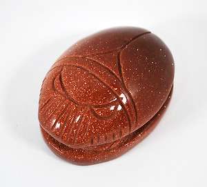 Carved Gemstone Scarab   Goldstone   Collectible   Egyptian  