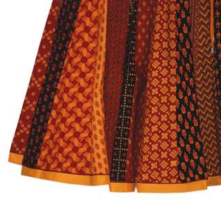 Bollywood Bellydance Gypsy Hippie Cotton Short Skirt Indian Hand Block 