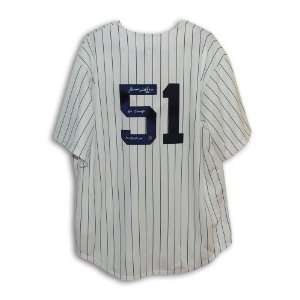 Bernie Williams Autographed Jersey   with WS Champs 96 98 99 00 