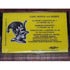  Carl Maria von Weber Concerti for Winds (Musical Heritage 
