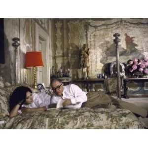  Sophia Loren and Carlo Ponti Lying on Bed Together Looking 