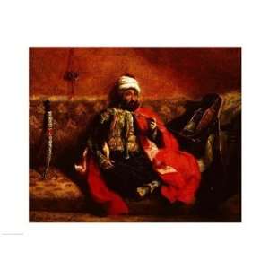  A Turk smoking sitting on a sofa, c.1825   Poster by Eugene 