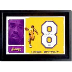 Kobe Bryant Los Angeles Lakers Autographed Jersey Numbers Piece