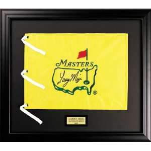  Larry Mize Autographed Flag   Masters