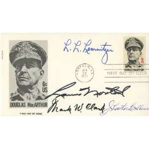  U.S. WWII Generals Autographed First Day Cover by 4 