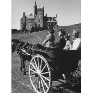 Lord Louis Mountbatten, with Daughter and Grandchildren Riding in an 