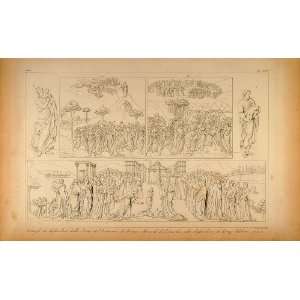  1845 Engraving Lorenzo Ghiberti Florence Baptistry Bronze 