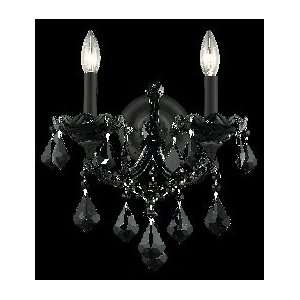 Maria Theresa Collection 2 Light 16ö Black Crystal Wall Sconce 