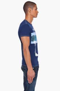 Diesel Blue T frame T shirt for men  