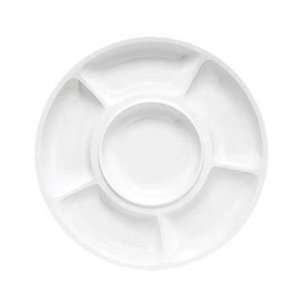 GET White Melamine 6 Compartment Appetizer Plate   14  